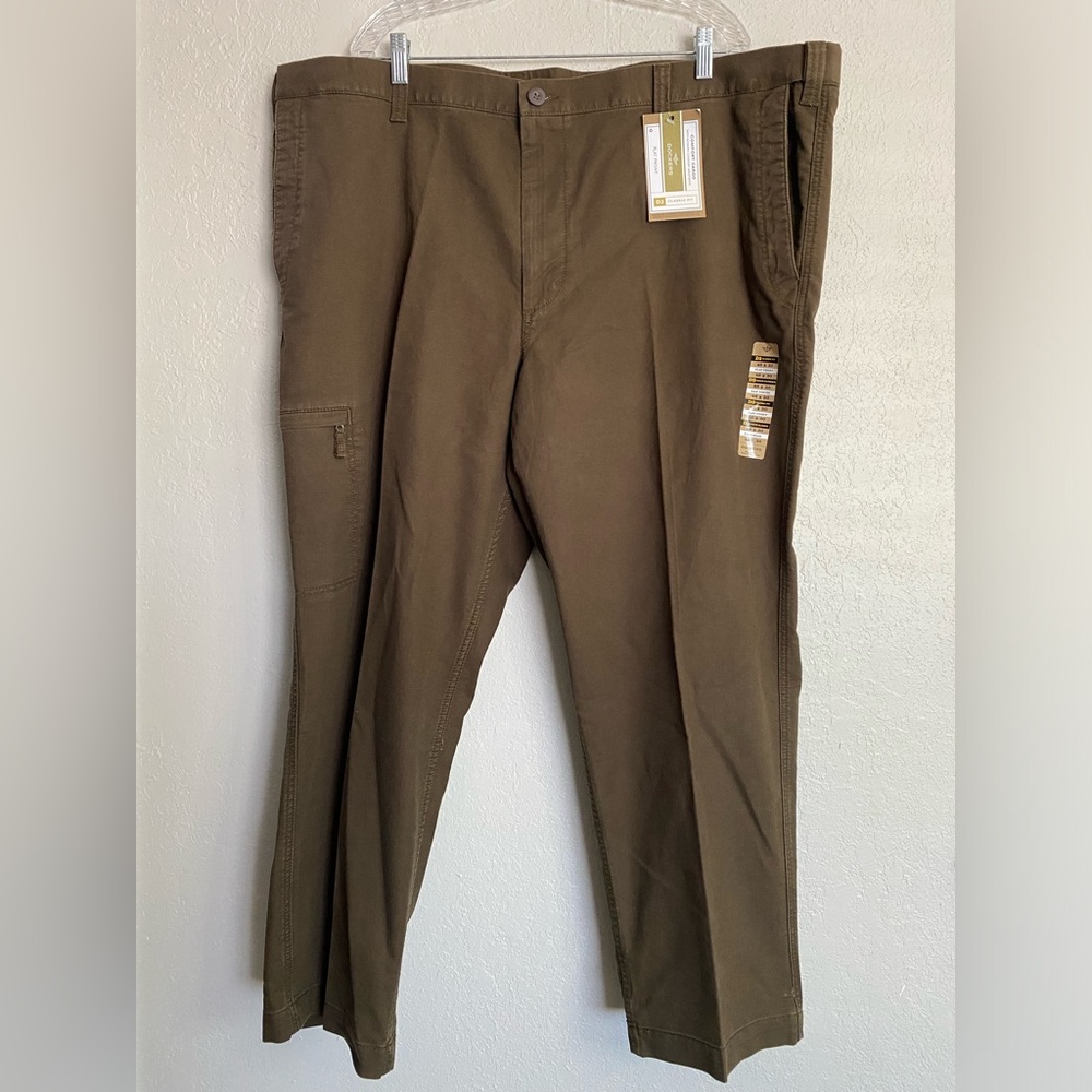 NWT Dockers Classic Fit D3 Weekend Khaki Flat Front Brown Denim Pants Size 48x30